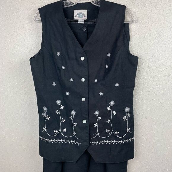 River Ridge Trading Company Matching Two-Piece Linen Blend Vest and Pants Size M - Picture 2 of 10